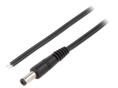 Cablu Alimentare DC 5,5/2,1 Negru 0,5m 2x0,75mm&amp;sup2; foto