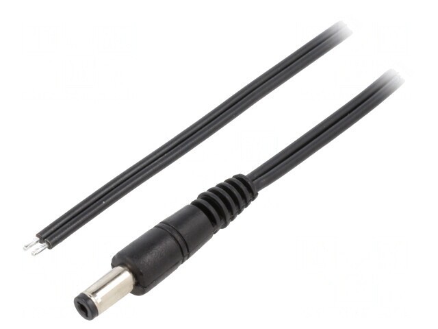 Cablu Alimentare DC 5,5/2,1 Negru 0,5m 2x0,75mm&sup2;