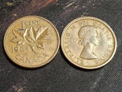 Canada 1964 - 1 cent, circulata foto
