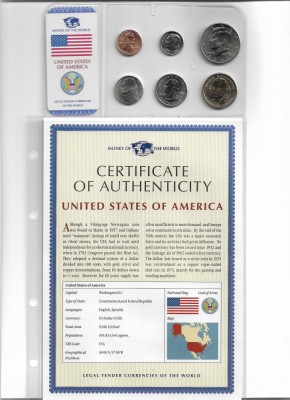 STATELE UNITE ALE AMERICII - Set Complet Monede - UNC Sigilate, cu Certificat foto