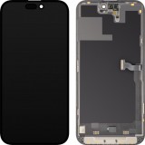 Display cu Touchscreen MP compatibil cu Apple iPhone 14 Pro Max, cu Rama, Versiune Soft OLED 120Hz FHD Diagnostic, Negru
