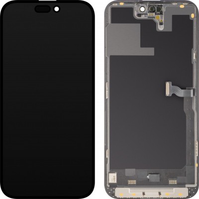 Display cu Touchscreen MP compatibil cu Apple iPhone 14 Pro Max, cu Rama, Versiune Soft OLED 120Hz FHD Diagnostic, Negru foto