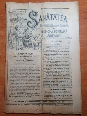 sanatatea 1 aprilie 1909-revista de medicina populara foto