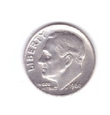 Moneda SUA 1 dime 1966 10 centi, stare foarte buna, curata