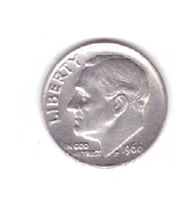 Moneda SUA 1 dime 1966 10 centi, stare foarte buna, curata foto
