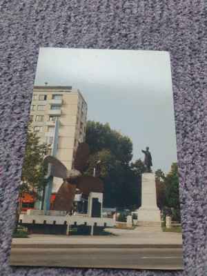 Carte postala vedere Galati anii 80, statuia IC Bratianu, stare buna necirculata foto