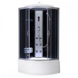 Cabina dus hidromasaj 90x90 cm neagra Cook&amp;Lewis, sticla securizata, aluminiu, finisaj mat, hidromasaj cu 6 jeturi