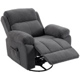 HOMCOM Fotoliu relax TV rotativ 360&deg; fotoliu de masaj cu &icirc;ncălzire, masaj, aspect chenille, gri &icirc;nchis | Aosom Romania