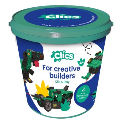 Joc de construit Clics Lumea dinozaurilor 6 in 1, Clicstoys foto