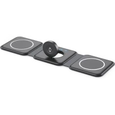 Suport Dock Fold 3 in 1 Pliabil ? Incarcator Wireless pentru Telefon, Ceas, ?i Ca?ti foto