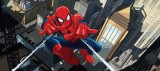 Fototapet Spiderman 202x80 cm, Vinil, Panza Canvas, Decor Camera Copii, Adeziv Inclus