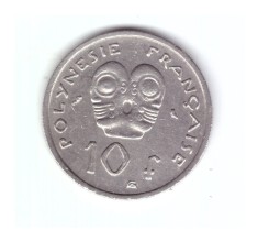 Moneda Polinezia Franceza 10 francs/franci 1967, stare buna, curata