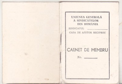 bnk div UGSR - Casa de Ajutor Reciproc - carnet de membru foto