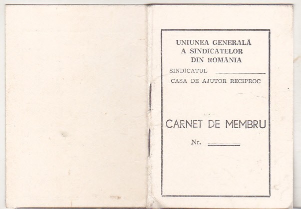 bnk div UGSR - Casa de Ajutor Reciproc - carnet de membru