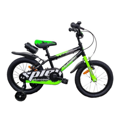 Bicicleta pentru copii Splendor, 16 inch, roti ajutatoare incluse, Verde foto