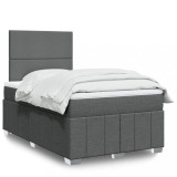 VidaXL Pat box spring cu saltea, gri &icirc;nchis, 120x200 cm, textil 3291629