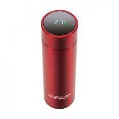 TERMOS INOX 450 ML, CU INDICATOR LED PENTRU TEMPERATURA, ROSU,