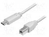 Cablu USB B mufa, USB C mufa, USB 2.0, lungime 1m, gri, LOGILINK - CU0160