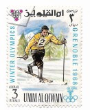 Umm al Qiwain - Jocurile Olimpice de Iarna - Grenoble, Franta, 1968 - 3 R, obliterat