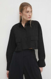 Cumpara ieftin Answear Lab camasa din bumbac femei, culoarea negru, cu guler clasic, relaxed
