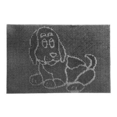 Covoras intrare Vanora, 40 x 60 cm, cauciuc, model catel, Negru