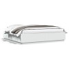 Gossi cadru de pat cu lumini led, alb, 200x200 cm, lemn prelucrat