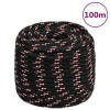 Fr&acirc;nghie de barcă, negru, 18 mm, 100 m, polipropilenă