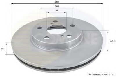 Disc frana TOYOTA AVENSIS (T22) (1997 - 2003) COMLINE ADC0171V foto