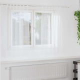 vidaXL Cortină din Voile cu perdele 2 pcs Alb 140 x 140 cm Poliester 4108032