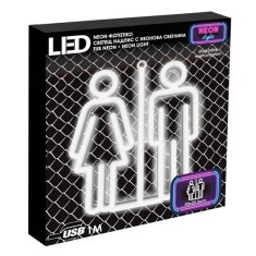 Lampa LED Neon Alb &quot;Toilet Sign&quot; 20x22.5cm