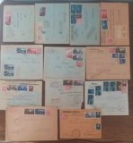 Romania 1948 12 plicuri cu antet, cu francatura timbre Mihai I cu sursarj RPR