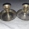 Lot 2 sfesnice vechi de mana,2 sfesnice alama retro,stare conform foto,T.GRA