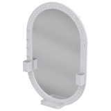 HOMCOM Oglindă de Perete cu Panou Perforat Oglindă Decorativă 90x60 cm pentru Living Dormitor Alb | Aosom Romania