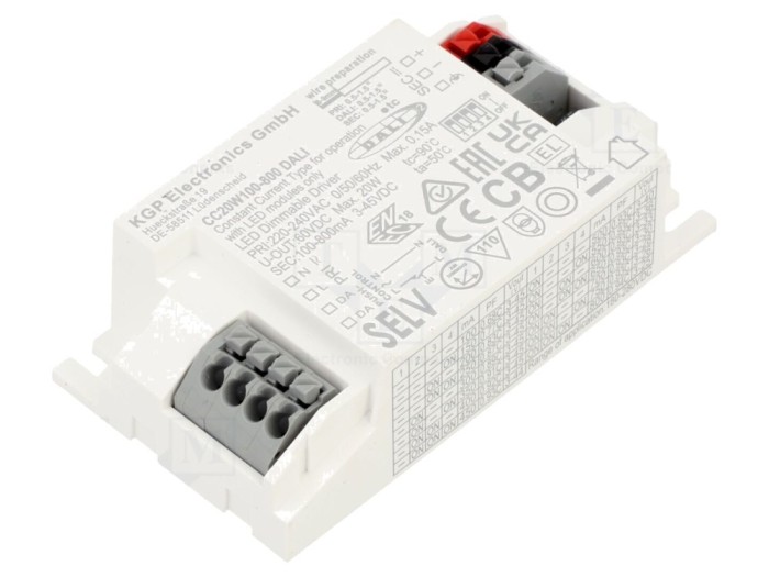 Alimentator pulsatoriu LED 20W, 3&divide;45VDC, 100&divide;800mA