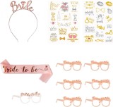 Set de accesorii pentru nunta Ahoao, PVC/satin/plastic, multicolor, 11 piese