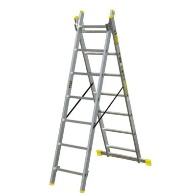 Scara aluminiu, Metalkas, 2 tronsoane, 7 trepte, max 150 kg, 1.9-2.9 m foto