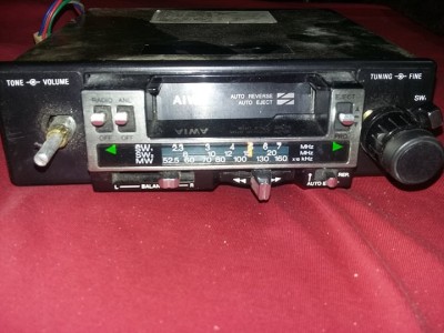 radio casetofon vechi Auto AIWA,Radio casetofon auto,colectie,Netestat,T.GRATUIT foto