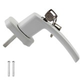Cumpara ieftin Maner fereastra cu incuietoare de siguranta, antiefractie, cu chei si suruburi, model universal, aluminiu alb