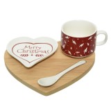 Cumpara ieftin Set pentru ceai - Bamboo Heart - White-Red | Kaemingk