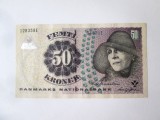 Rara! Danemarca 50 Kroner 2007 semnatura Nils Bernstein