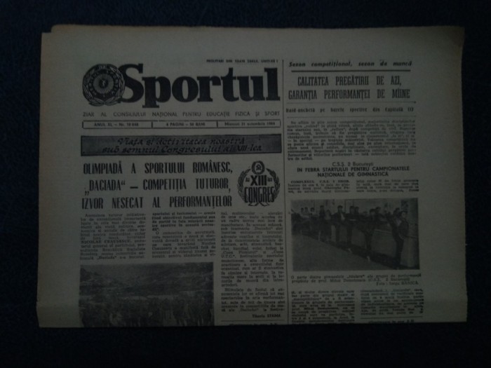 ZIARUL SPORTUL 31 OCTOMBRIE 1984