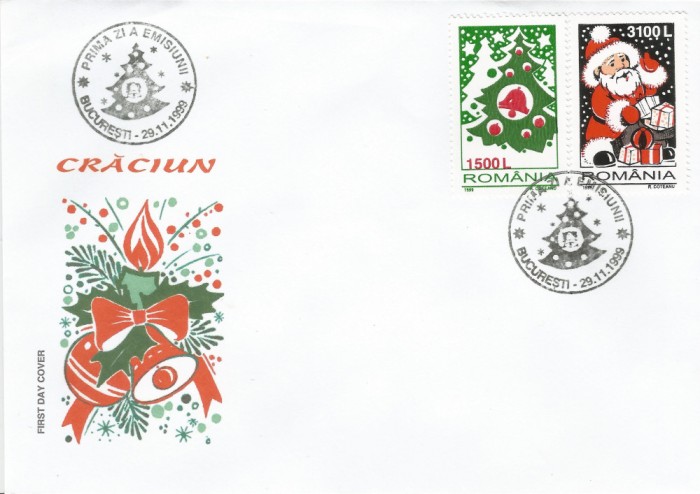 *Romania, LP 1496/1999, Craciun &#039;99, FDC