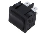 Comutator Rocker DPDT 3 poziții (ON)-OFF-(ON) 6A 250V negru Marquardt