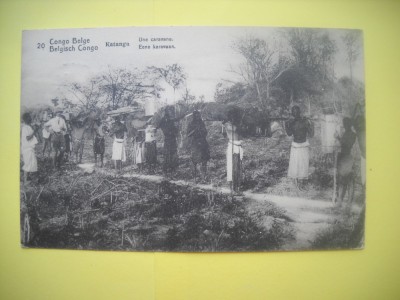HOPCT 509 D CARAVANA IN KATANGA ANUL 1918 -CONGO BELGIAN-AFRICA --CIRCULATA foto