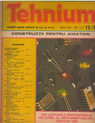C10379 - REVISTA TEHNIUM, 12/1986 foto
