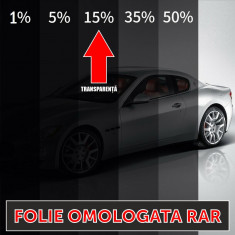 Folie pentru geamuri spate + luneta, omologata RAR (4m x 0,75m) transparenta 15%