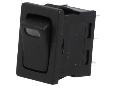 Rocker Switch SPST 16A 12VDC Negru cu LED foto