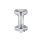 Balon Folie Litera I Argintiu, 35 cm, Partydeco