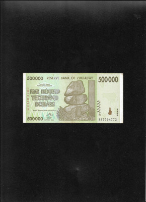 Zimbabwe 500000 500 000 dollars dollari 2008 seria7704772 foto