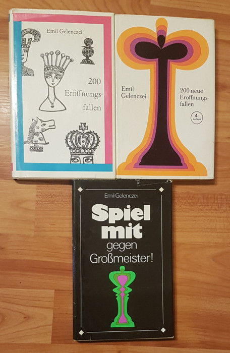 Set 3 carti de sah in germana de Emil Gelenczei